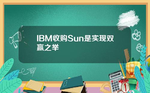 IBM收购Sun是实现双赢之举