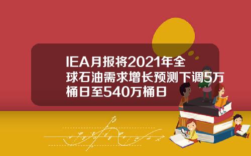IEA月报将2021年全球石油需求增长预测下调5万桶日至540万桶日