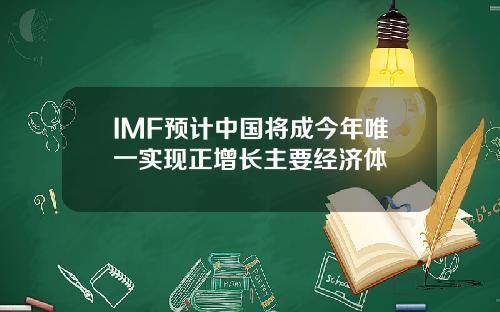 IMF预计中国将成今年唯一实现正增长主要经济体