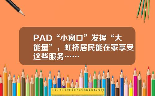 PAD“小窗口”发挥“大能量”，虹桥居民能在家享受这些服务……