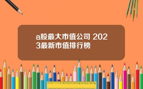 a股最大市值公司 2023最新市值排行榜