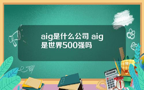 aig是什么公司 aig是世界500强吗