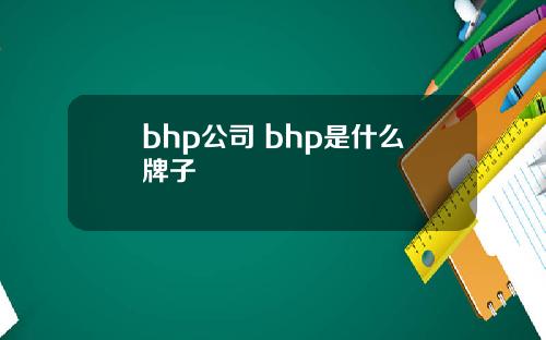 bhp公司 bhp是什么牌子