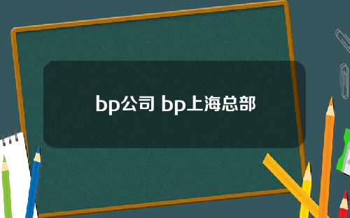 bp公司 bp上海总部