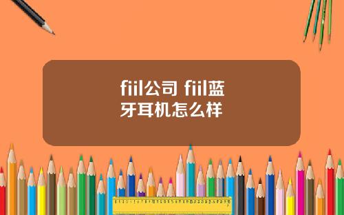 fiil公司 fiil蓝牙耳机怎么样