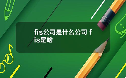 fis公司是什么公司 fis是啥
