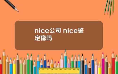 nice公司 nice鉴定稳吗