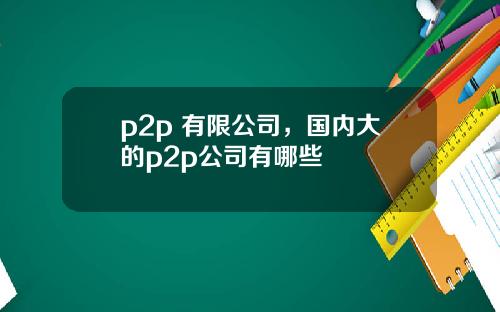 p2p 有限公司，国内大的p2p公司有哪些