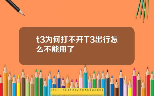 t3为何打不开T3出行怎么不能用了