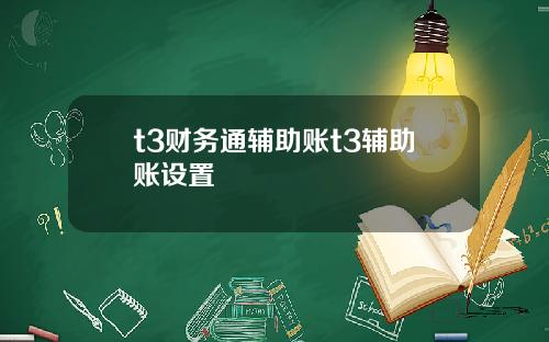 t3财务通辅助账t3辅助账设置