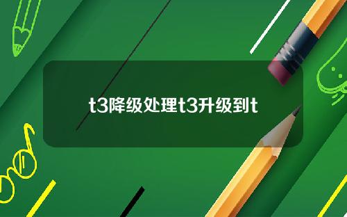 t3降级处理t3升级到t