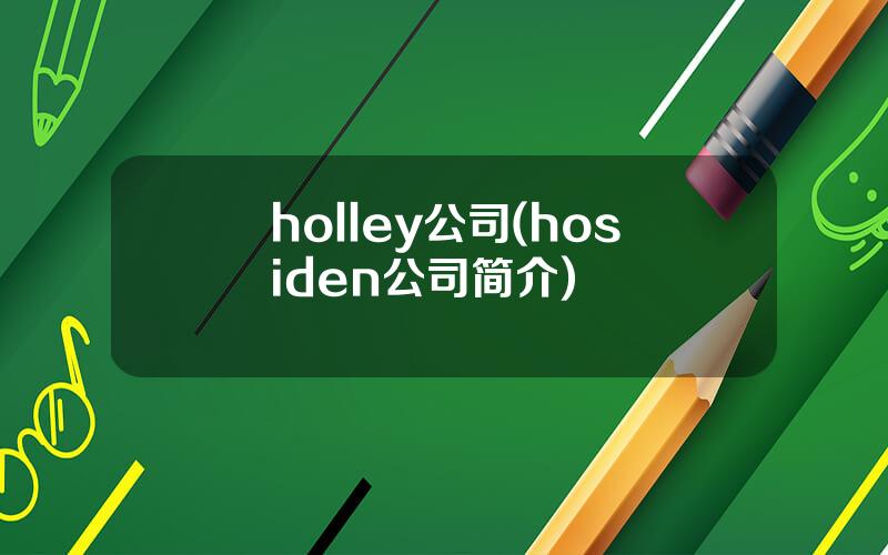 holley公司(hosiden公司简介)