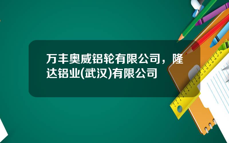 万丰奥威铝轮有限公司，隆达铝业(武汉)有限公司