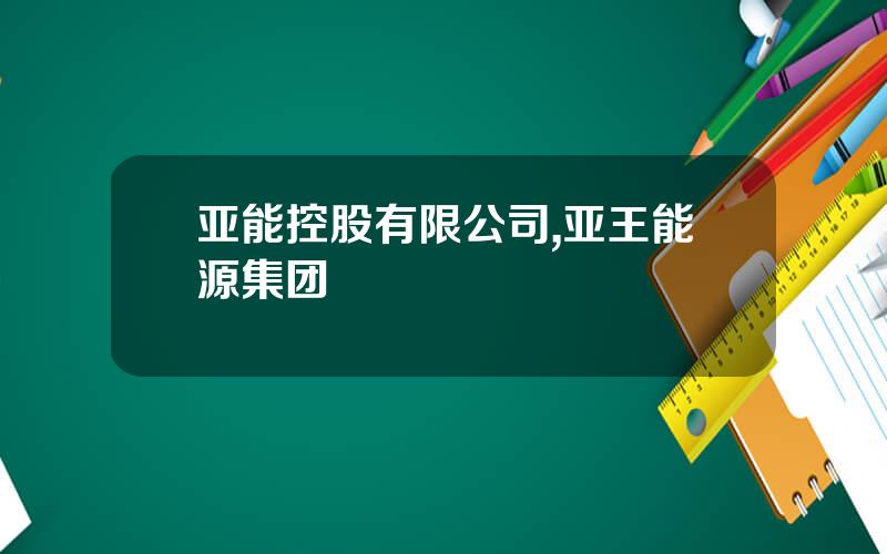 亚能控股有限公司,亚王能源集团