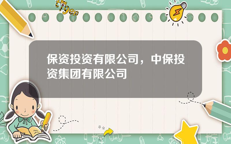 保资投资有限公司，中保投资集团有限公司