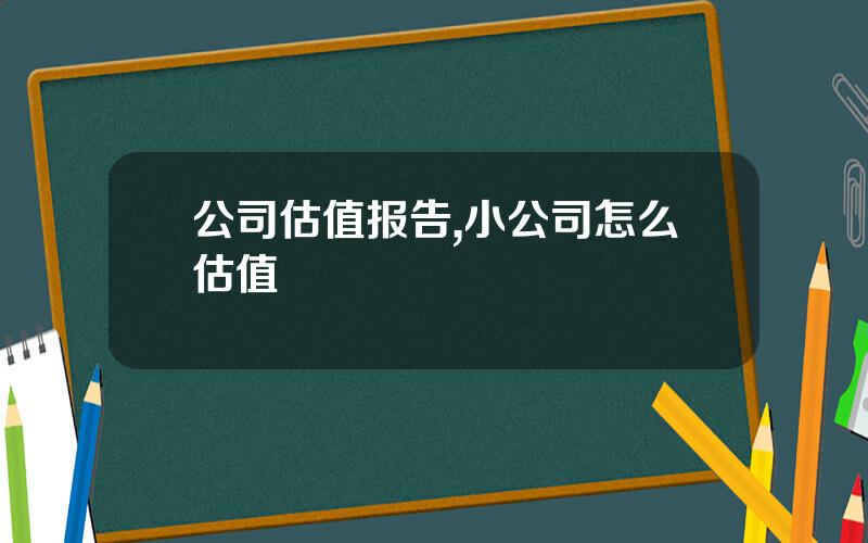 公司估值报告,小公司怎么估值