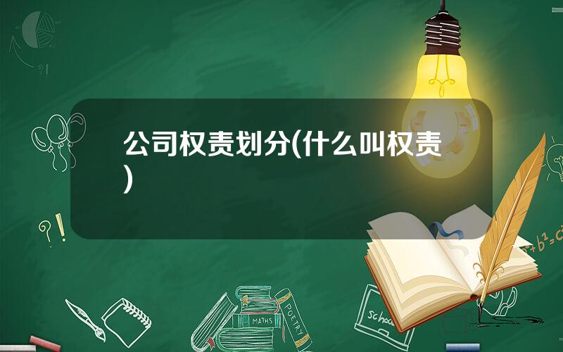 公司权责划分(什么叫权责)