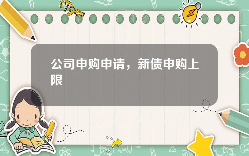 公司申购申请，新债申购上限