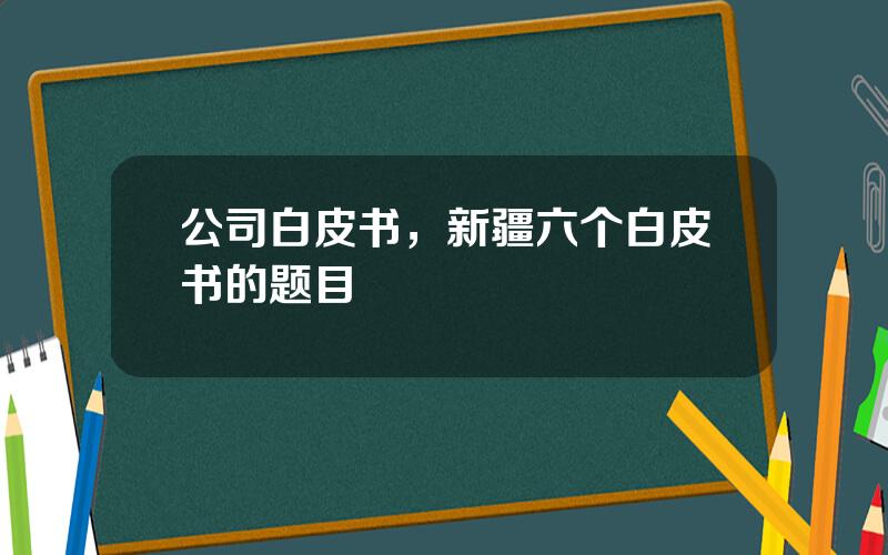 公司白皮书，新疆六个白皮书的题目