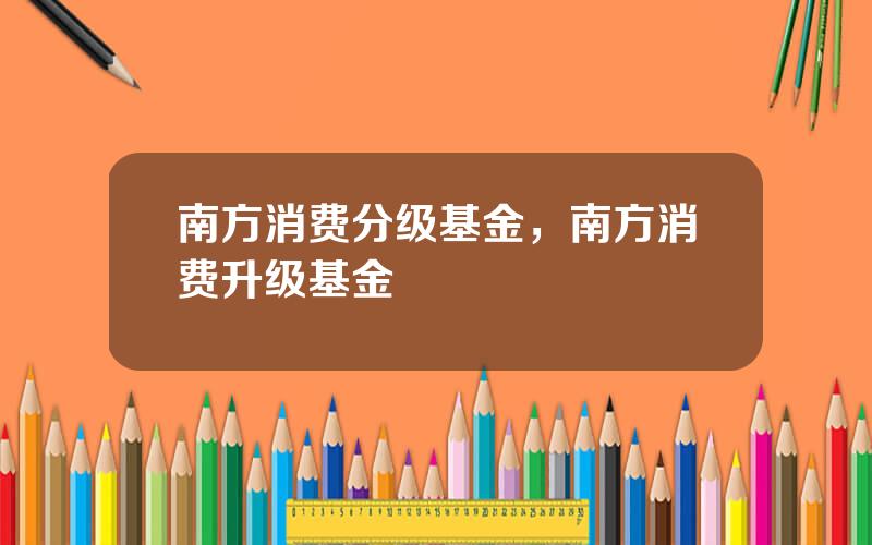南方消费分级基金，南方消费升级基金