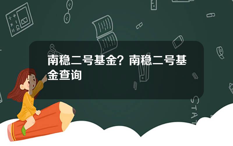 南稳二号基金？南稳二号基金查询