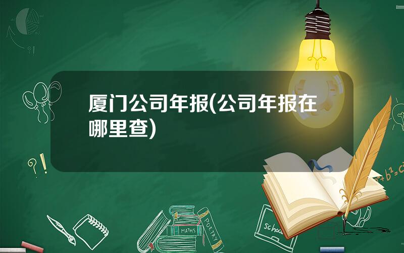 厦门公司年报(公司年报在哪里查)