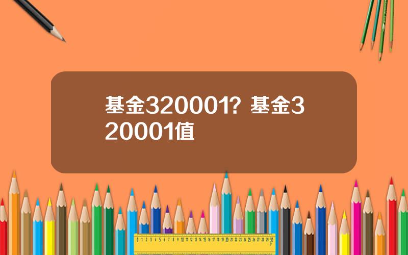 基金320001？基金320001值