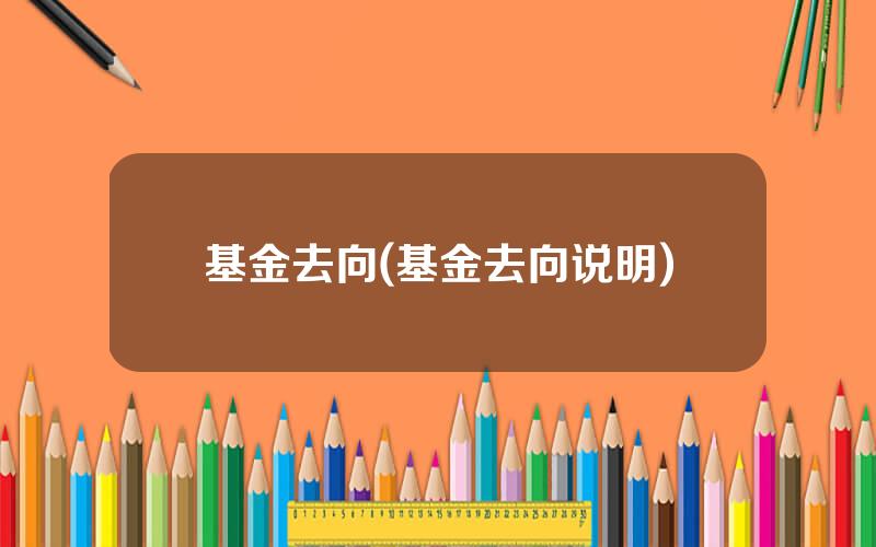基金去向(基金去向说明)
