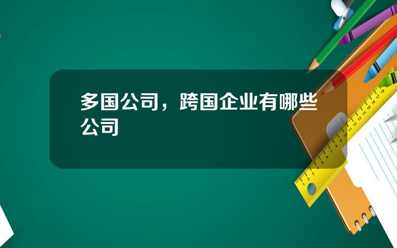 多国公司，跨国企业有哪些公司