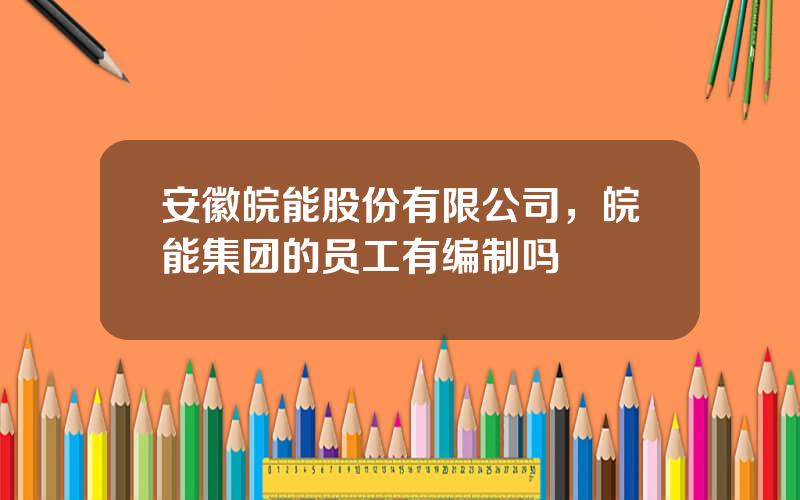安徽皖能股份有限公司，皖能集团的员工有编制吗