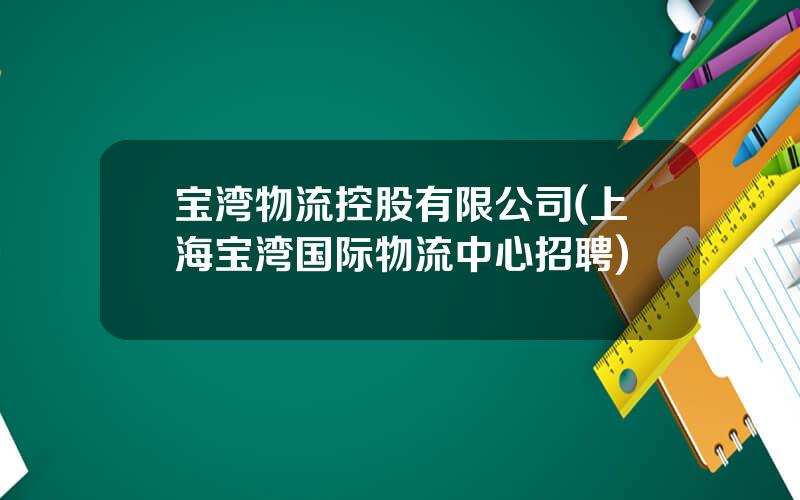 宝湾物流控股有限公司(上海宝湾国际物流中心招聘)