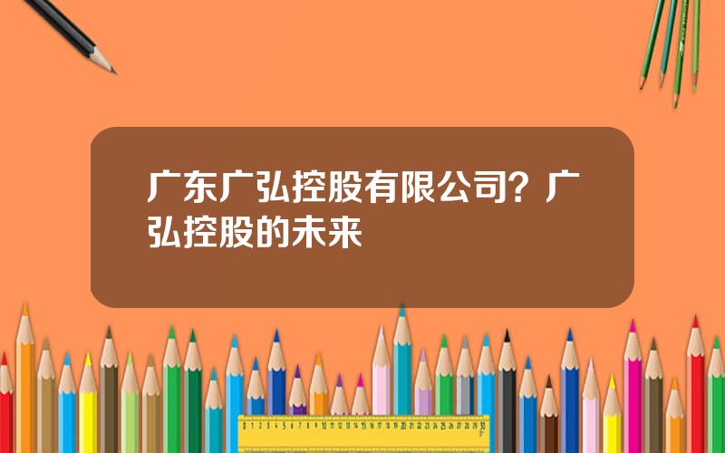 广东广弘控股有限公司？广弘控股的未来