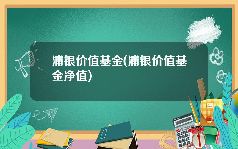 浦银价值基金(浦银价值基金净值)